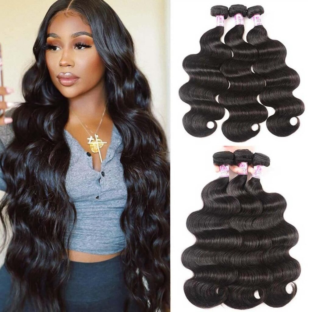 Extensions de cheveux naturels en mèches « Body Wave » – Couleur naturelle