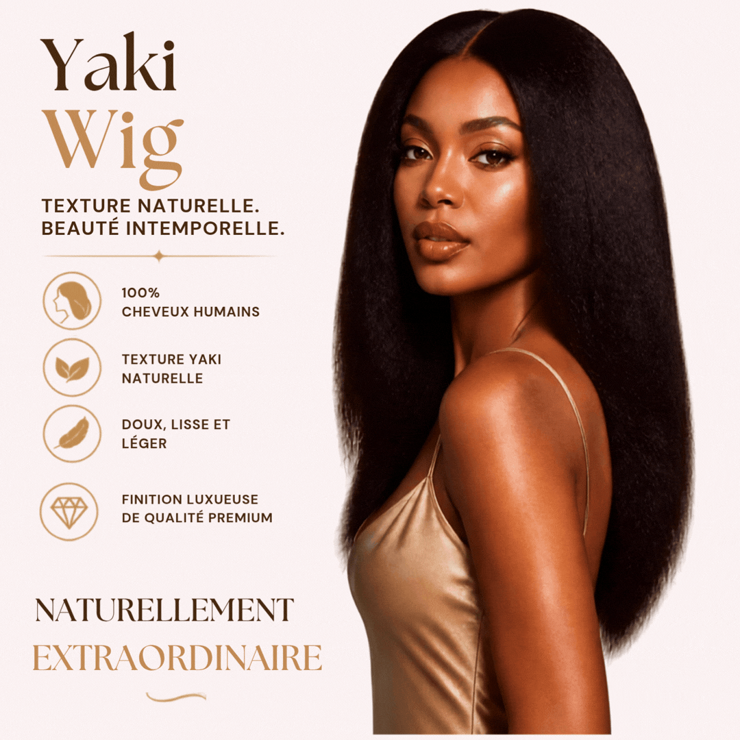 Perruque Yaki Kinky Straight 13×4 en cheveux humains, texture naturelle et volumineuse, Lumilocks Hair