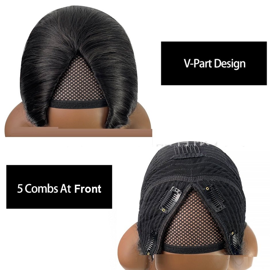 Perruque mécanisme sans lacets Yaki Straight – Perruque 100% Cheveux Humains – Image 2