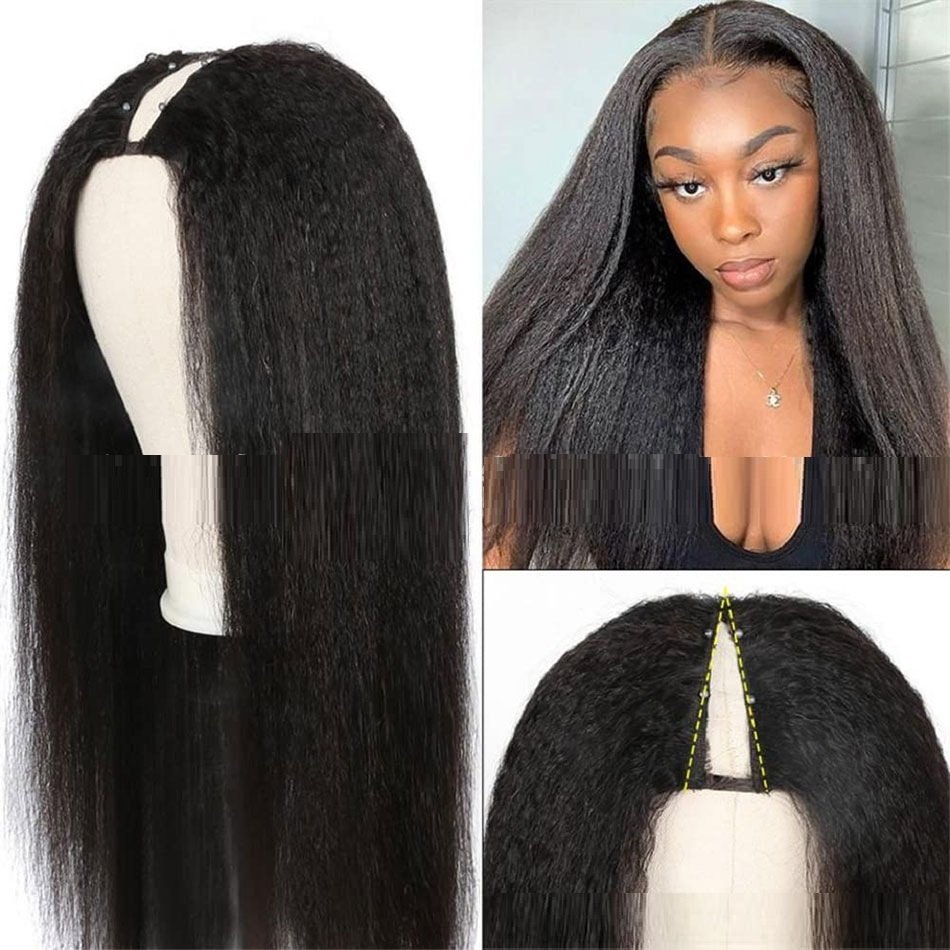 Perruque mécanisme sans lacets Yaki Straight – Perruque 100% Cheveux Humains – Image 3