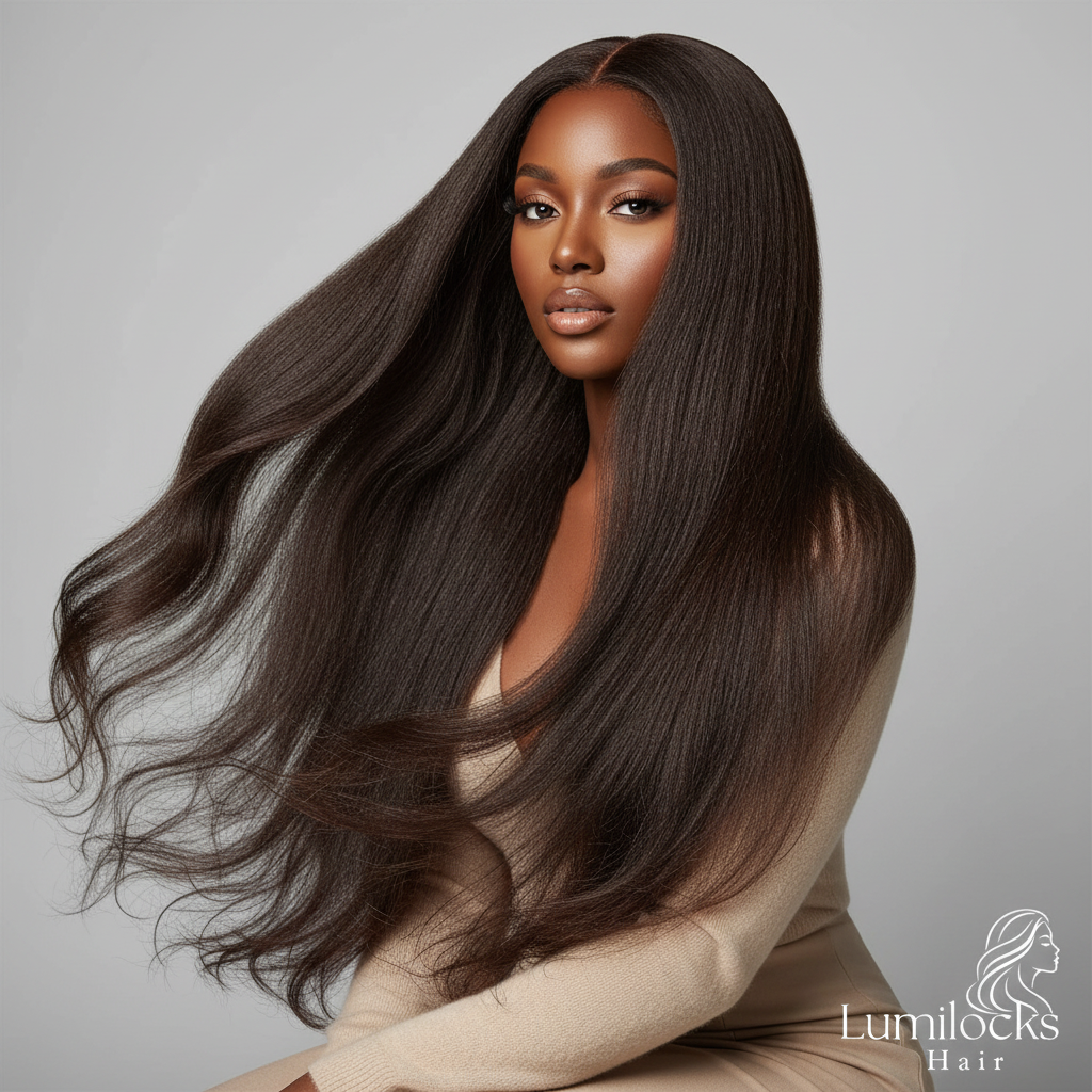Perruque yaki lisses noir naturel Lumilocks Hair,